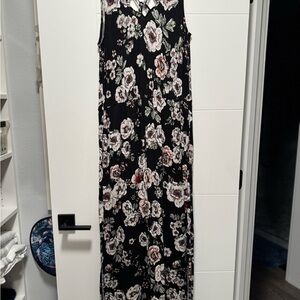 Maurice’s Floral Sleeveless Maxi Dress - Black and Pink